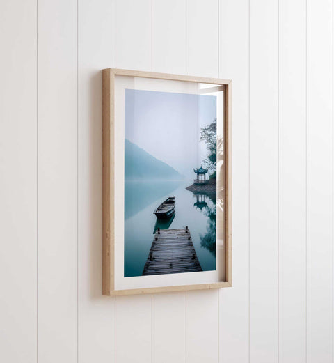 Scandinavian style landscape poster for a peaceful bedroom or office.