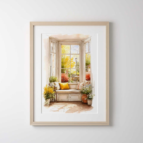 Scandinavian window seat wall art