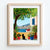Sea view from terrace watercolor print
