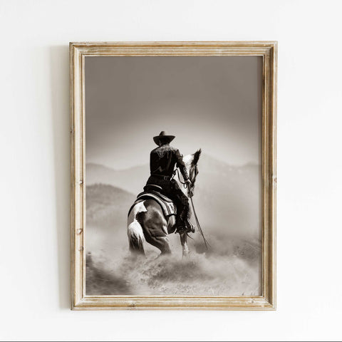 Sepia Tone Cowboy Wall Art