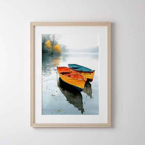 Serene lake landscape illustration