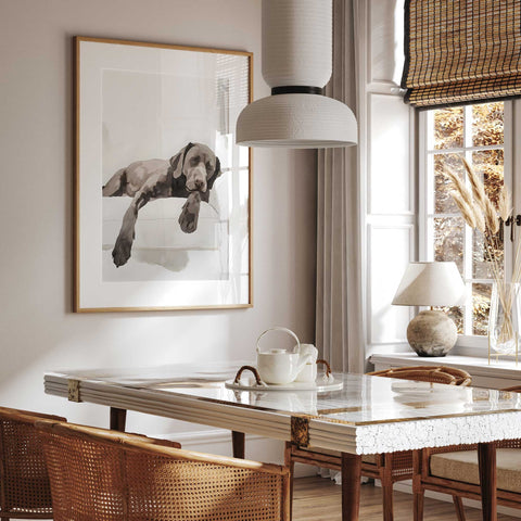 Sleeping beagle art print for living room