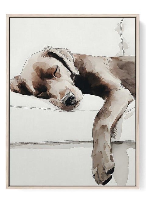Sleeping puppy watercolor art print