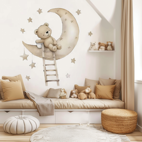 Sleepy bear ladder decal