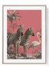 Minimalist Zebra and Bird Art Print | Modern Wildlife Safari Wall Decor