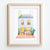 Small Parisian home scene with cafe chairs and soft rooftop detail