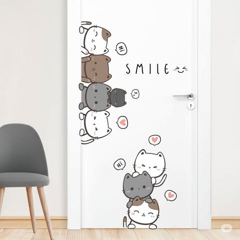 Smiling kitty wall stickers