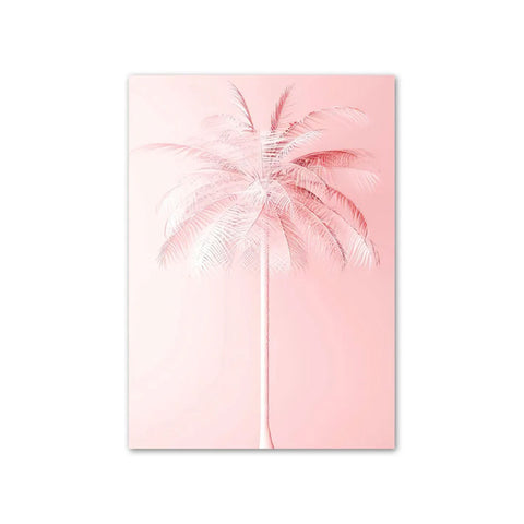 Soft Pink Palm Tree Canvas Poster OA185-I