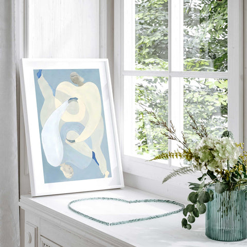 Soft blue contemporary art poster