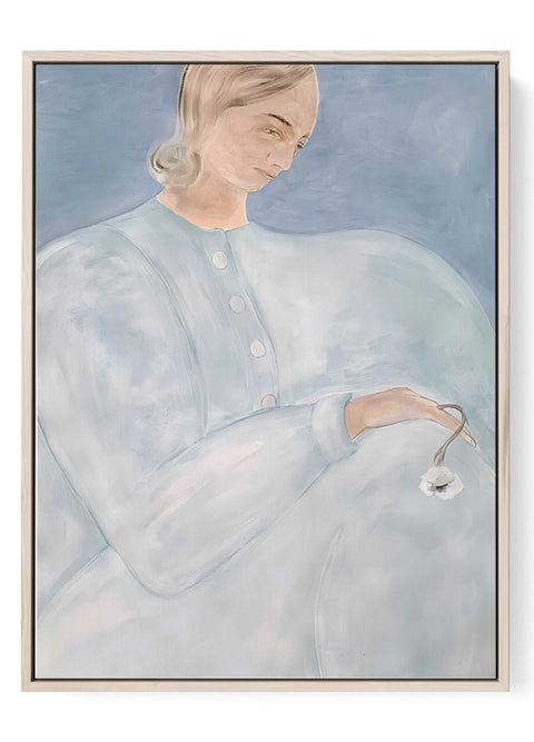 Soft blue portrait art print