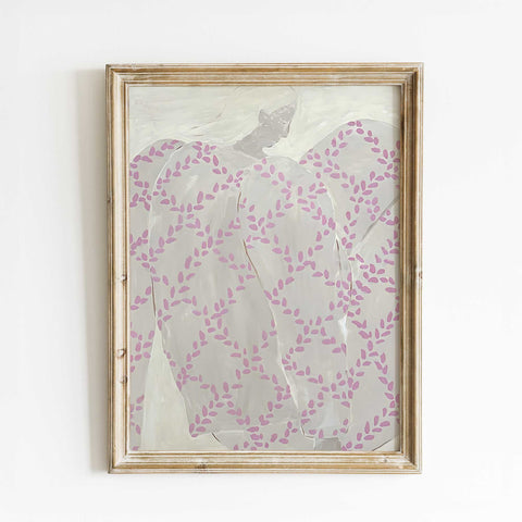 Soft blush petal modern artwork