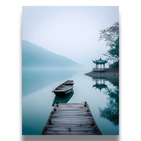 Soft grey and tan color palette in a tranquil nature photography print.