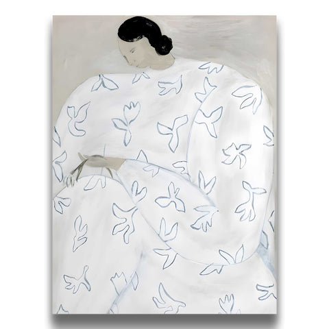 Soft neutral modern figure painting