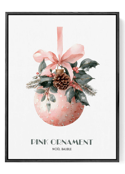 Soft pink Christmas bauble art print