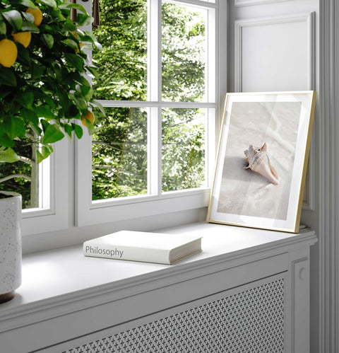 Soft sand and cream color palette in a sophisticated botanical-style print.