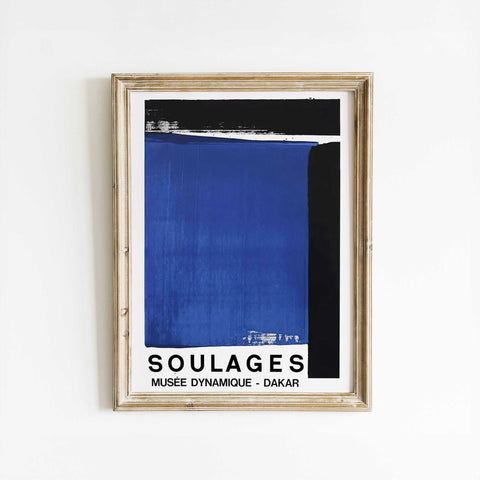 Blue Abstraction - Soulages Exhibit Poster