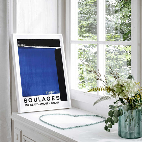 Soulages Exhibition Dakar - Modern Blue Canvas