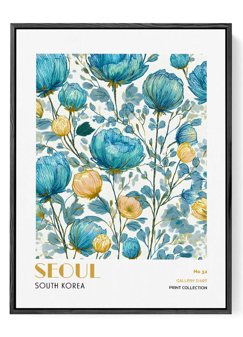 South Korea-inspired artwork floral modern design