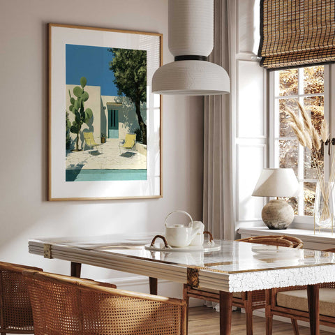 Southern Spain patio art poster minimalist decor