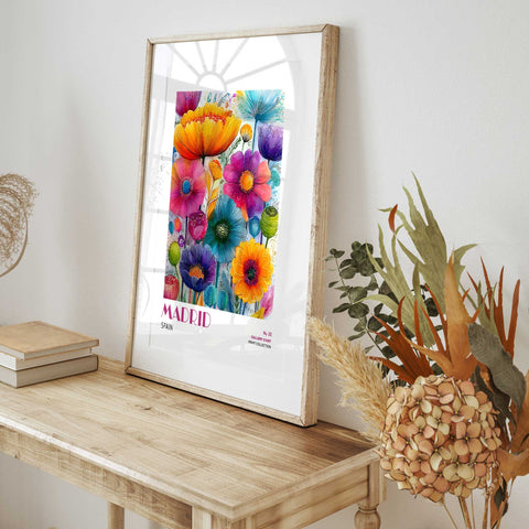 Spain-inspired botanical wall decor poster