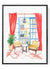 Spanish Red Curtains – Balcony Watercolor Art