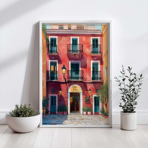 Spanish architecture with balconies print