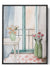 Still life of flowers in soft glass bottles watercolor