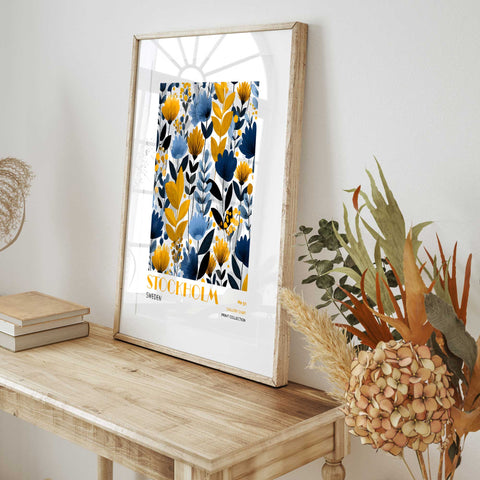 Stockholm botanical print with modern Nordic style