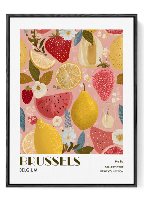 Strawberry and lemon modern kitchen wall art