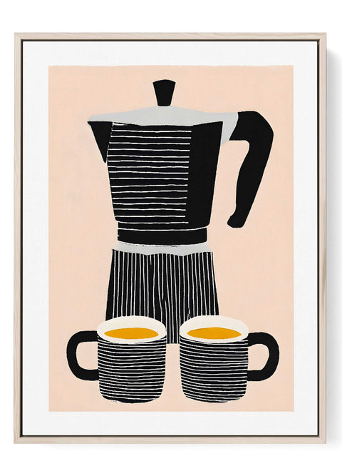 Striped moka pot coffee art print