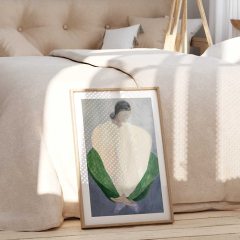 Stylish Nordic figurative illustration poster for modern minimalist home interior design