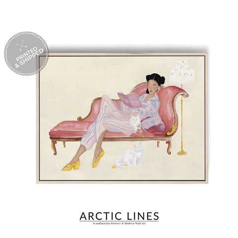 Stylish reading nook artwork