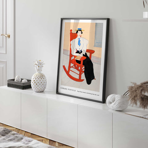 Stylish red chair penfield artwork