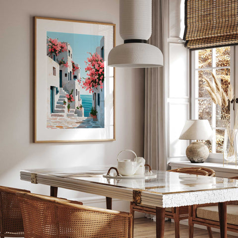 Summer Mediterranean coastal wall art