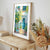 Summer patio watercolor with citrus and plants