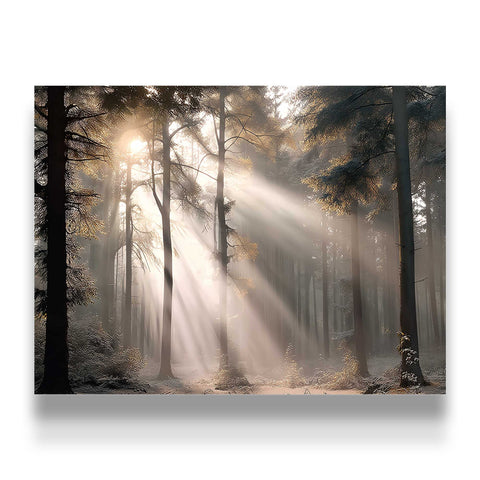 Sun beams through trees  poster