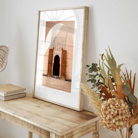 Sunlit Moroccan arch Mediterranean decor