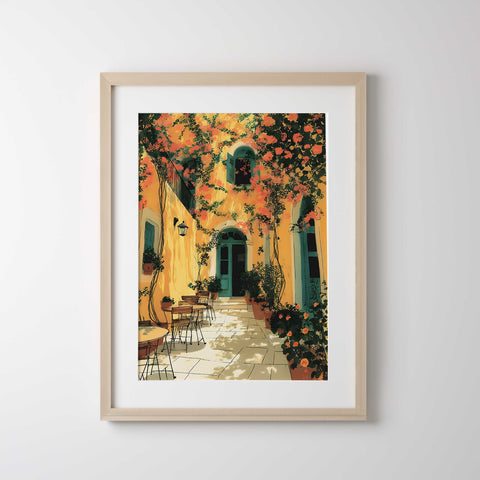 Sunlit patio illustration