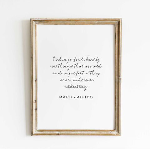 Thought-Provoking Beauty Quote - Marc Jacobs Wall Canvas