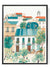 Timeless Home Decor – White Buildings & Blue Roofs Poster