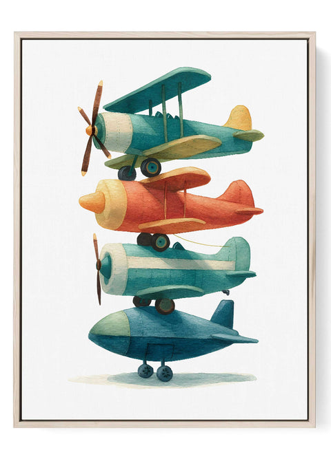 Toy airplane stack art print