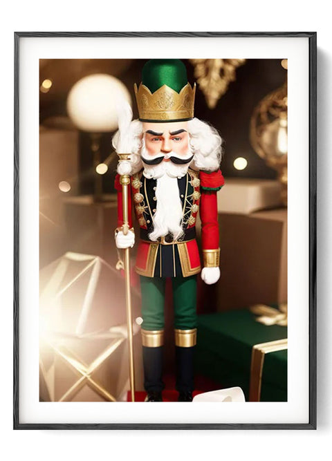 Traditional Nutcracker Royal Guard Canvas Print Christmas Wall Decor