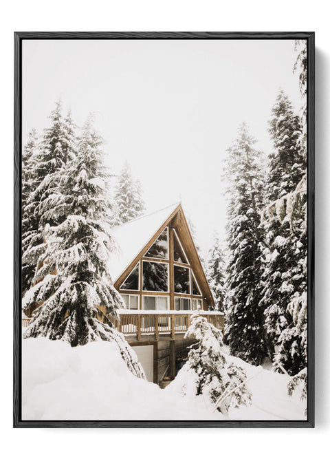 Secluded Snowy Cabin Print – Cozy Wall Decor