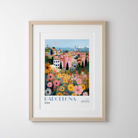 Travel-inspired Barcelona wall art print