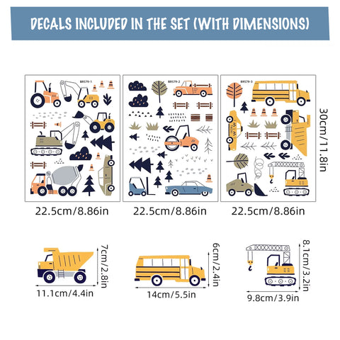 Truck and crane wall stickers


