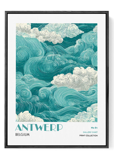 Turquoise wave wall art contemporary decor