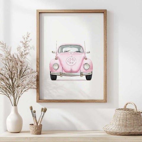 VW Bug front view art piece