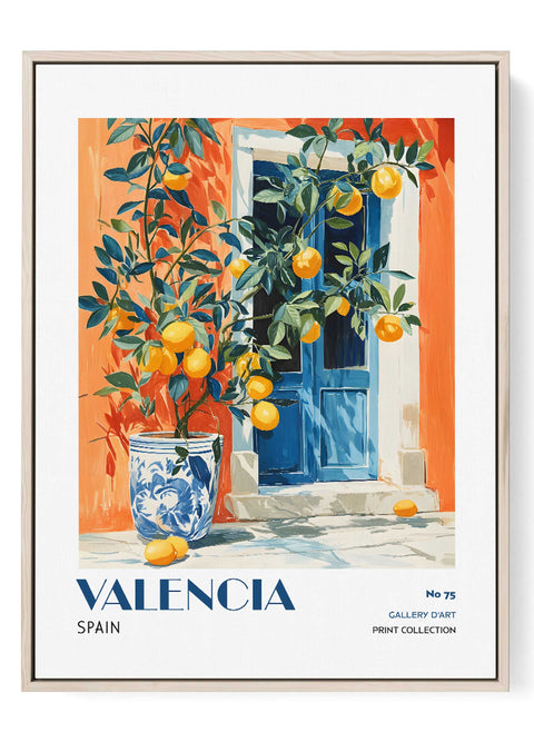 Valencia orange tree wall art Mediterranean print