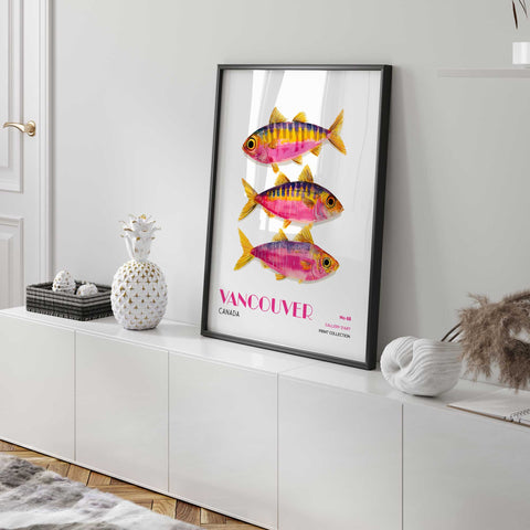 Vancouver Canada art print bright modern colors