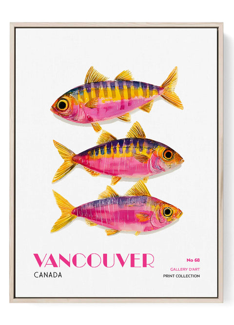 Vancouver wall art print with colorful fish poster